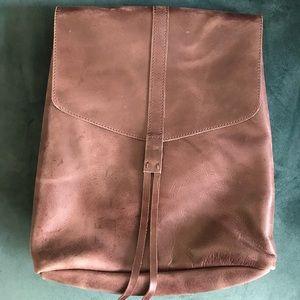 Tobacco Brown Genuine Leather Backpack